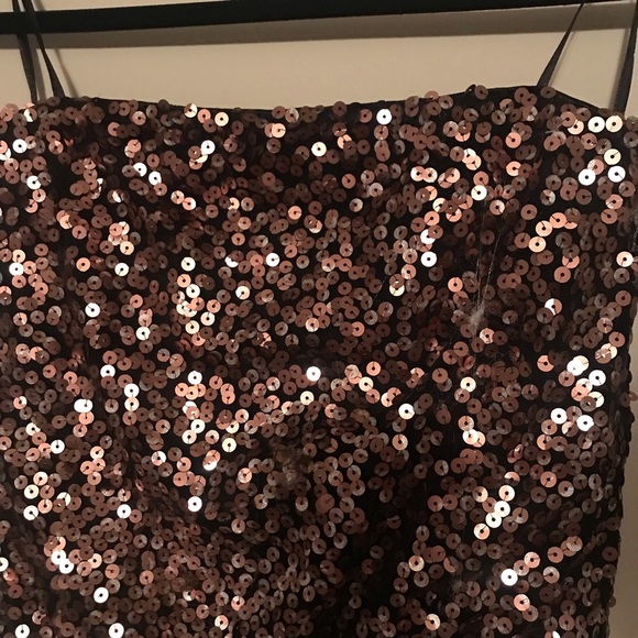 As U Wish Sequin And Glitter Rose Gold Dress - Picture 2 of 5